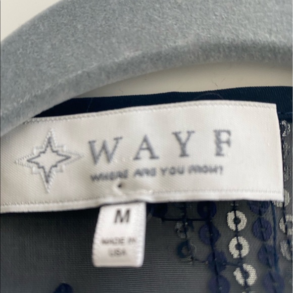 dark blue sequins WAYF top - Picture 2 of 5
